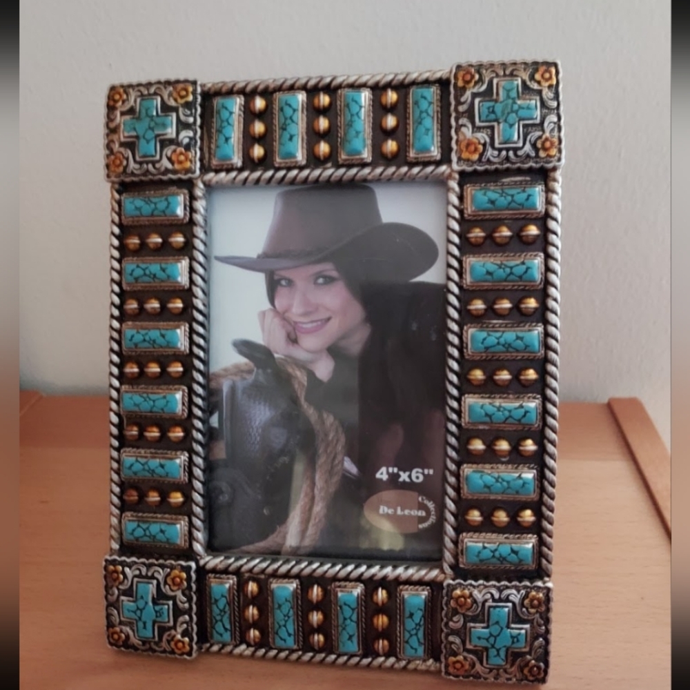 Turquoise and Gold Photo Frame